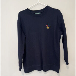 LAUREN RALPH LAUREN CLASSIC NAVY BLUE CREWNECK COTTON SWEATSHIRT SAILING S/P